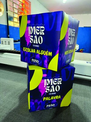 Cubo Promocional Personalizando 10x10cm Papel Duplex 350gr 10x10cm - kit 10 unidades Impressão UV 4x0 Laminação Fosca Corte e Vinco Digital 